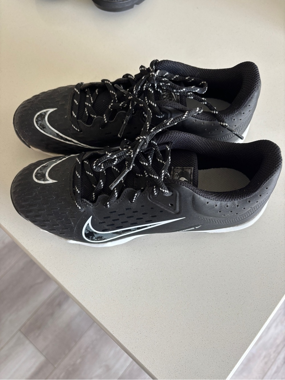 Nike Kids Black Sneakers with White Swoosh